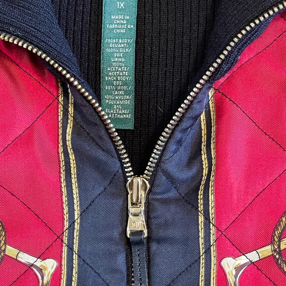 LAUREN Ralph Lauren EQUESTRIAN Silk/Wool CARDIGAN Sweater Jacket sz: 1X Women’s - Picture 6 of 8